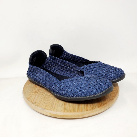 Bernie Mev Catwalk Shoes Womens 38 Blue‎ Woven Loafer Flat Minimalist Sandal - Picture 6 of 11